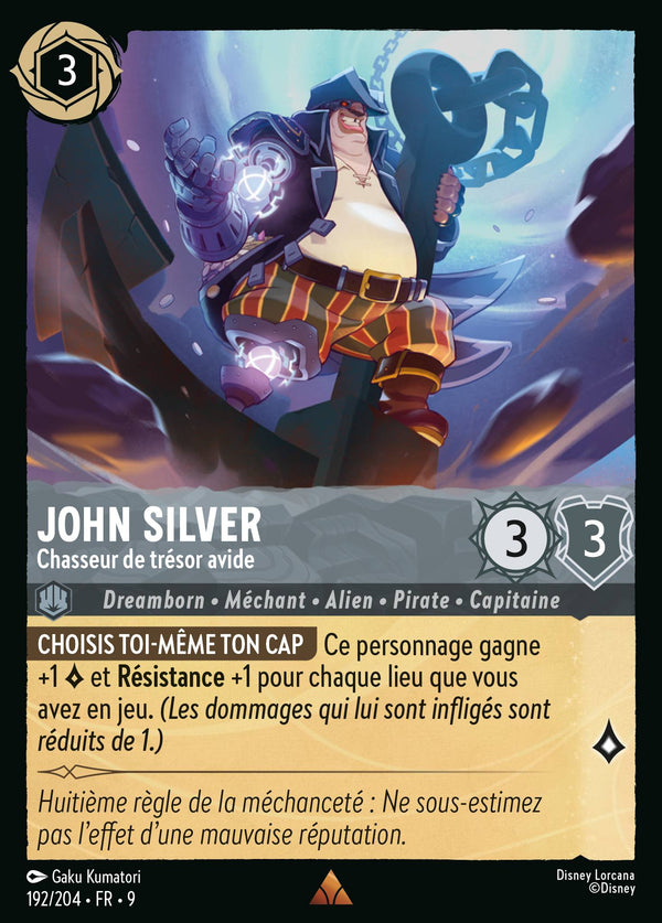 John Silver - Chasseur de trésor avide — Carte Disney Lorcana 192 Fabuleux