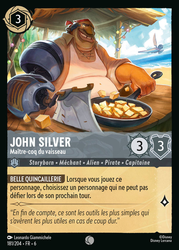 John Silver - Maître-coq du vaisseau — Carte Disney Lorcana 181 La Mer Azurite