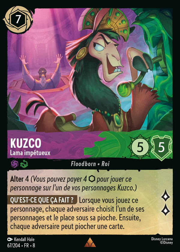 Kuzco - Lama impétueux — Carte Disney Lorcana 67 Le Règne de Jafar