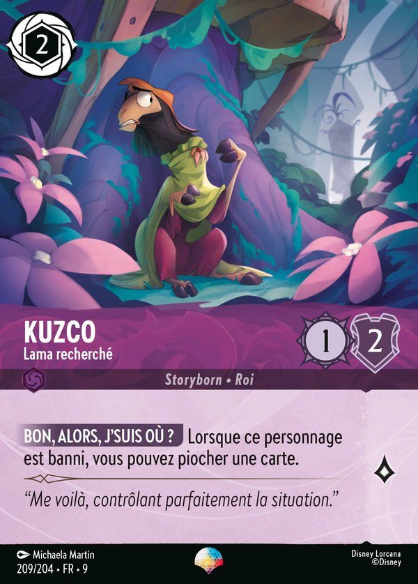 Kuzco - Lama recherché — Carte Disney Lorcana 209 Fabuleux