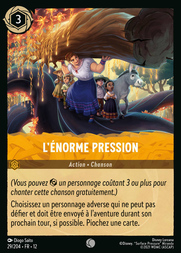 L'énorme pression — Carte Disney Lorcana 29 Contrées Inconnues