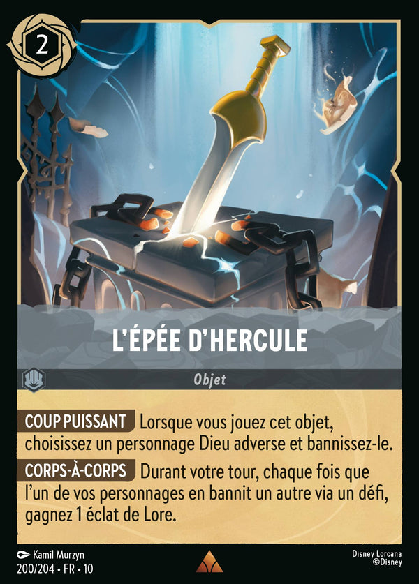 L'épée d'Hercule — Carte Disney Lorcana 200 Lueurs dans les Profondeurs