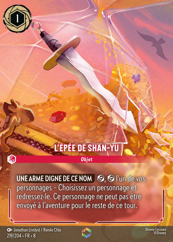 L'épée de Shan-Yu — Carte Disney Lorcana 219 Le Règne de Jafar