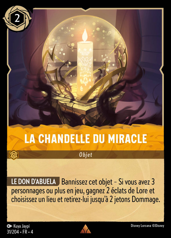 La Chandelle du Miracle — Carte Disney Lorcana 31 Le Retour d'Ursula