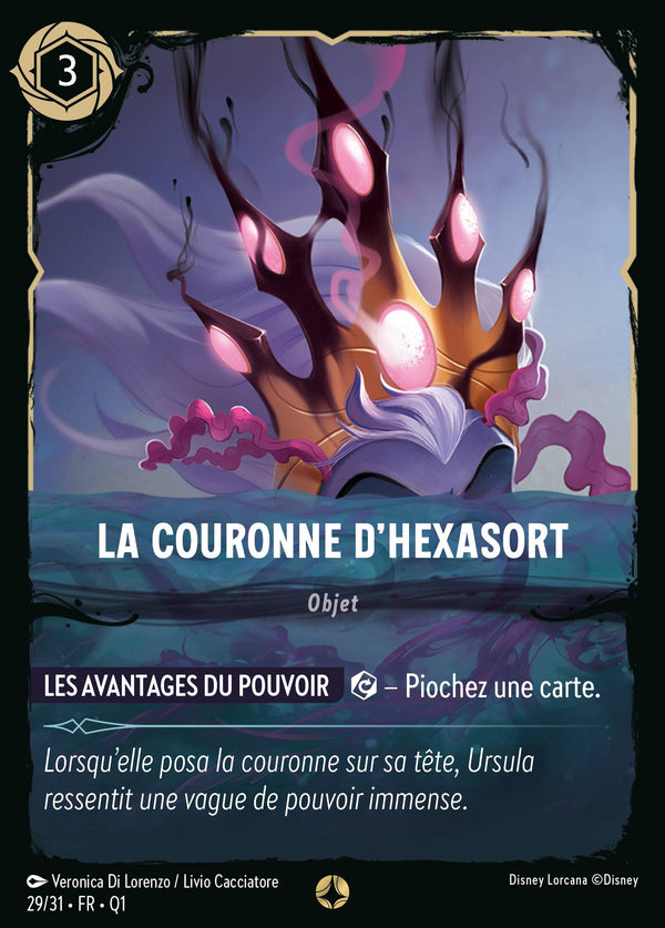 La Couronne d'Hexasort — Carte Disney Lorcana 29 Quête des Illumineurs - Menace des profondeurs