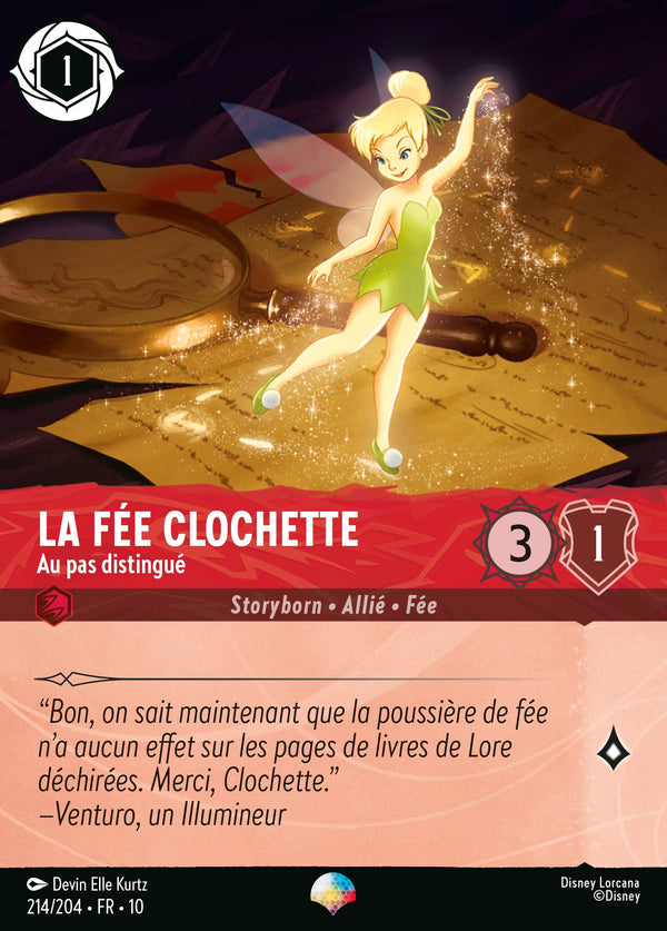 La Fée Clochette - Au pas distingué — Carte Disney Lorcana 214 Lueurs dans les Profondeurs