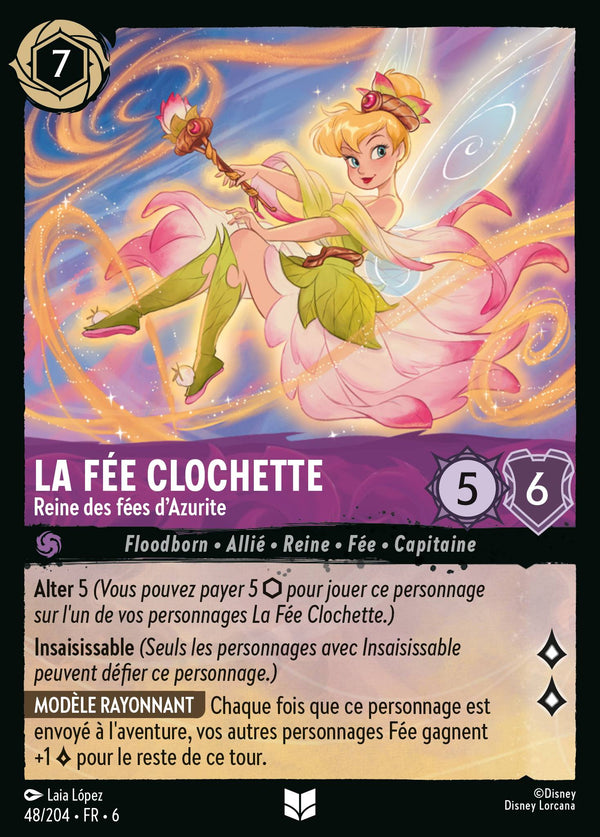 La Fée Clochette - Reine des fées d'Azurite — Carte Disney Lorcana 48 La Mer Azurite
