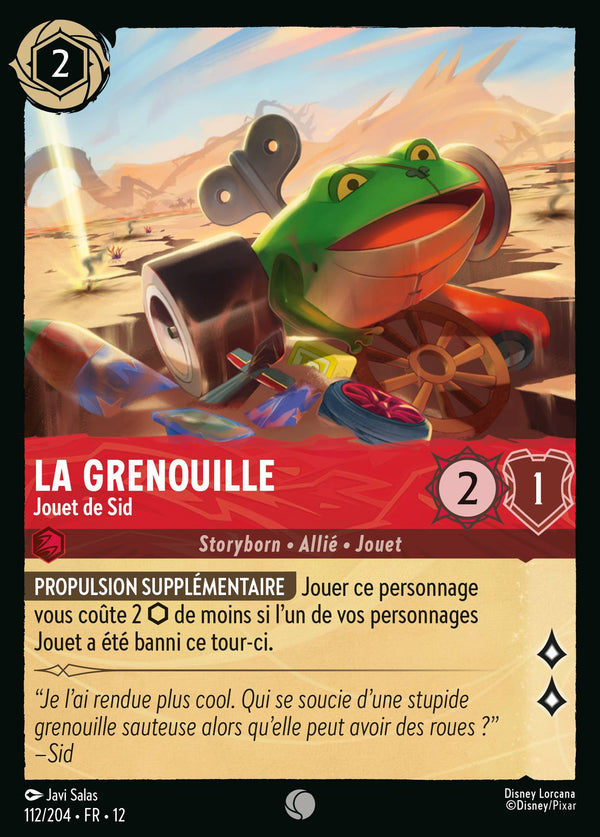 La grenouille - Jouet de Sid — Carte Disney Lorcana 112 Contrées Inconnues