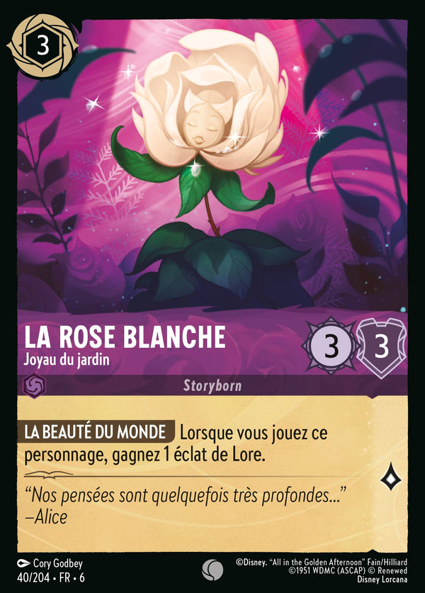 La Rose Blanche - Joyau du jardin — Carte Disney Lorcana 40 La Mer Azurite