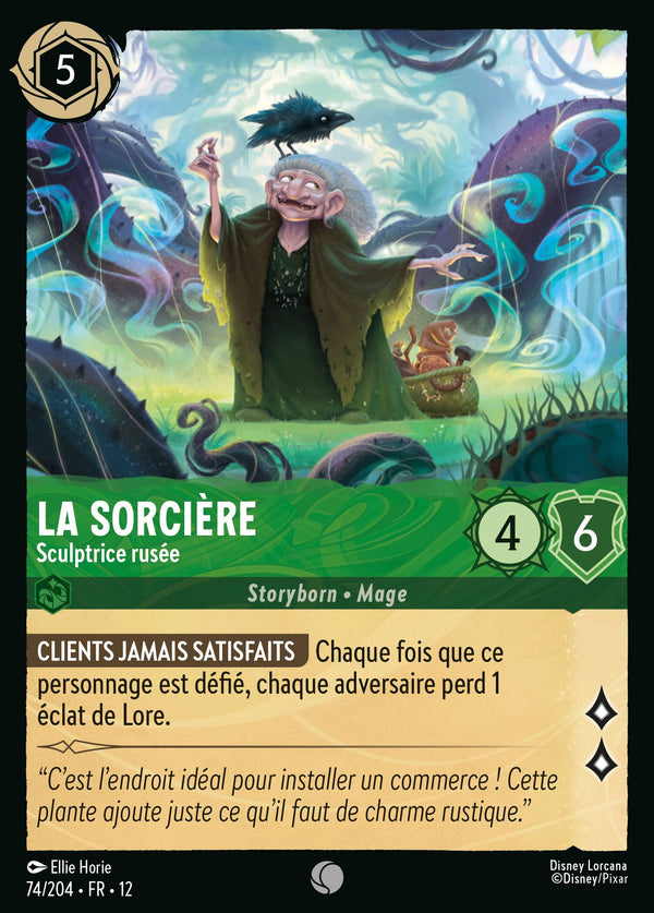 La Sorcière - Sculptrice rusée — Carte Disney Lorcana 74 Contrées Inconnues