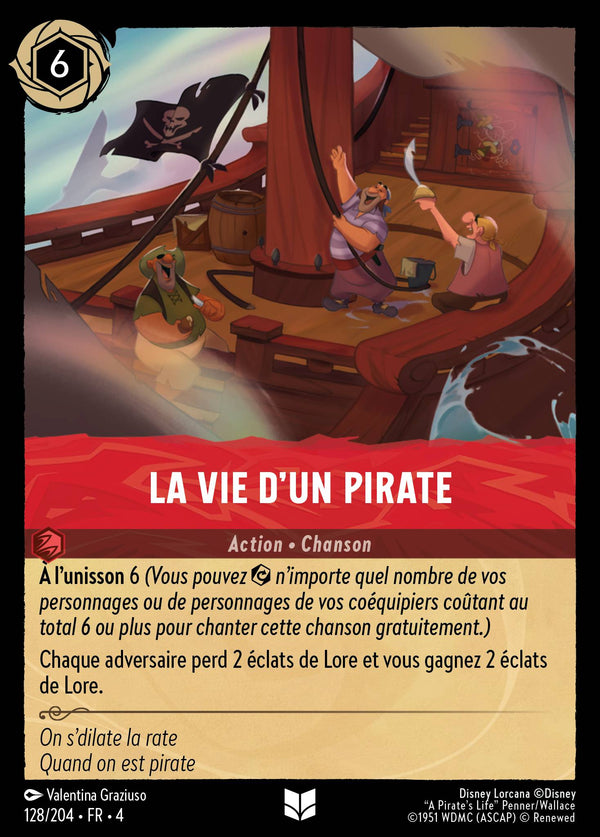 La vie d'un pirate — Carte Disney Lorcana 128 Le Retour d'Ursula