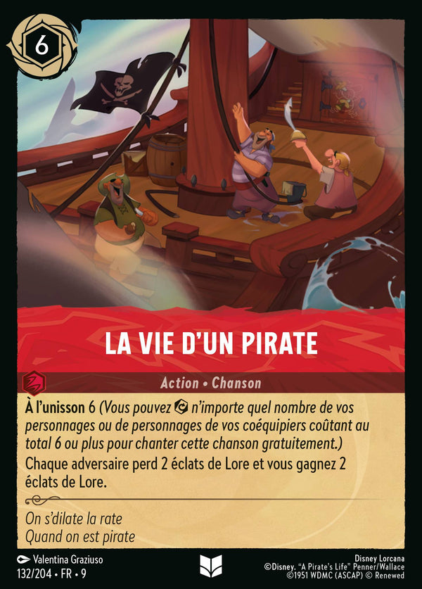 La vie d'un pirate — Carte Disney Lorcana 132 Fabuleux