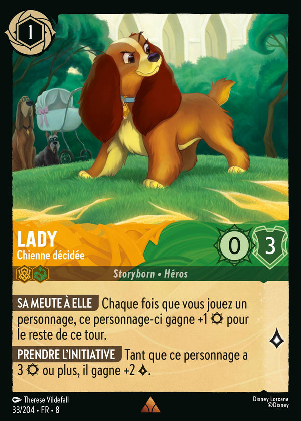 Lady - Chienne décidée — Carte Disney Lorcana 33 Le Règne de Jafar