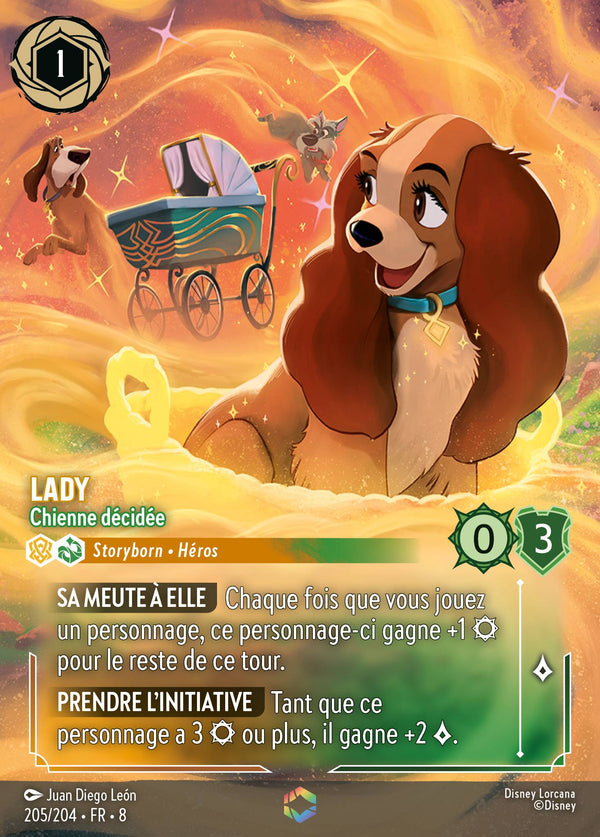 Lady - Chienne décidée — Carte Disney Lorcana 205 Le Règne de Jafar