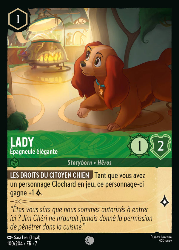 Lady - Épagneule élégante — Carte Disney Lorcana 100 L'île d'Archazia