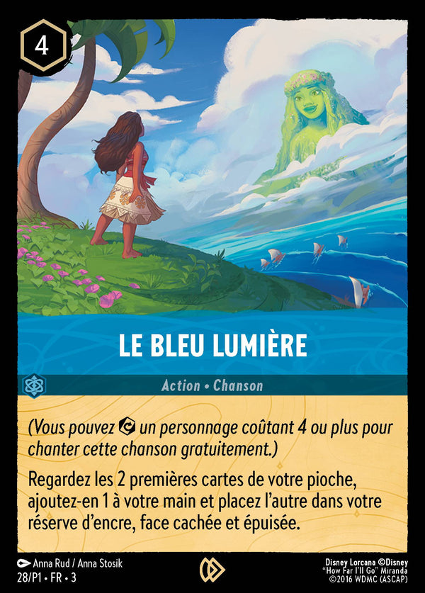 Le bleu lumière — Carte Disney Lorcana 28 Les Terres d'Encres