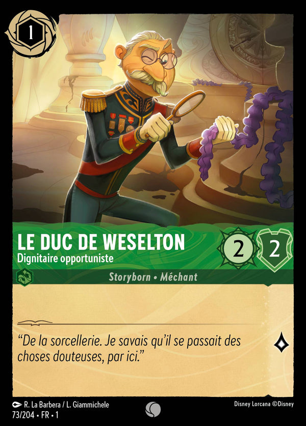 Le Duc de Weselton - Dignitaire opportuniste — Carte Disney Lorcana 73 Premier Chapitre