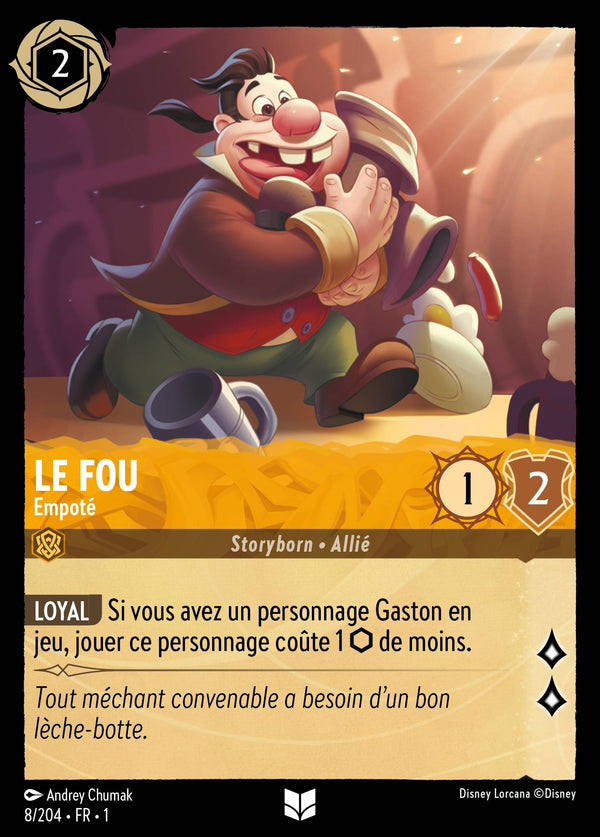 Le Fou - Empoté — Carte Disney Lorcana 8 Premier Chapitre