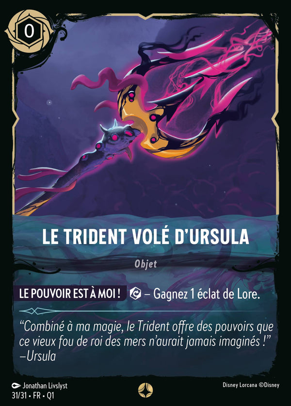 Le Trident Volé d'Ursula — Carte Disney Lorcana 31 Quête des Illumineurs - Menace des profondeurs