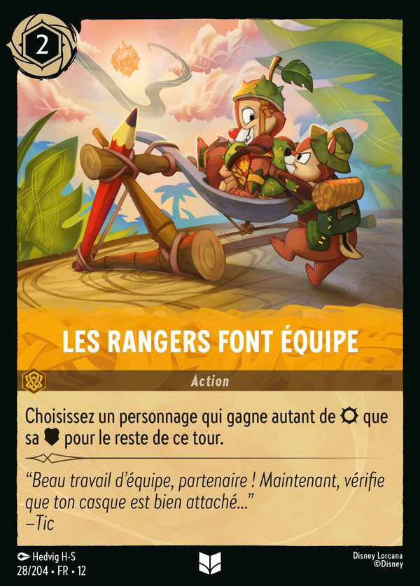 Les rangers font équipe — Carte Disney Lorcana 28 Contrées Inconnues