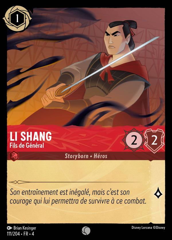 Li Shang - Fils de Général — Carte Disney Lorcana 111 Le Retour d'Ursula