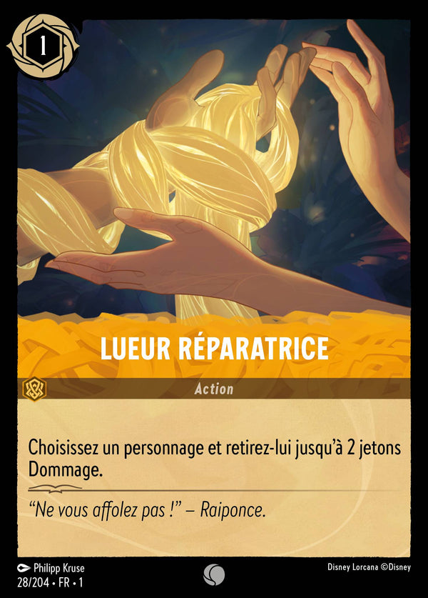 Lueur réparatrice — Carte Disney Lorcana 28 Premier Chapitre