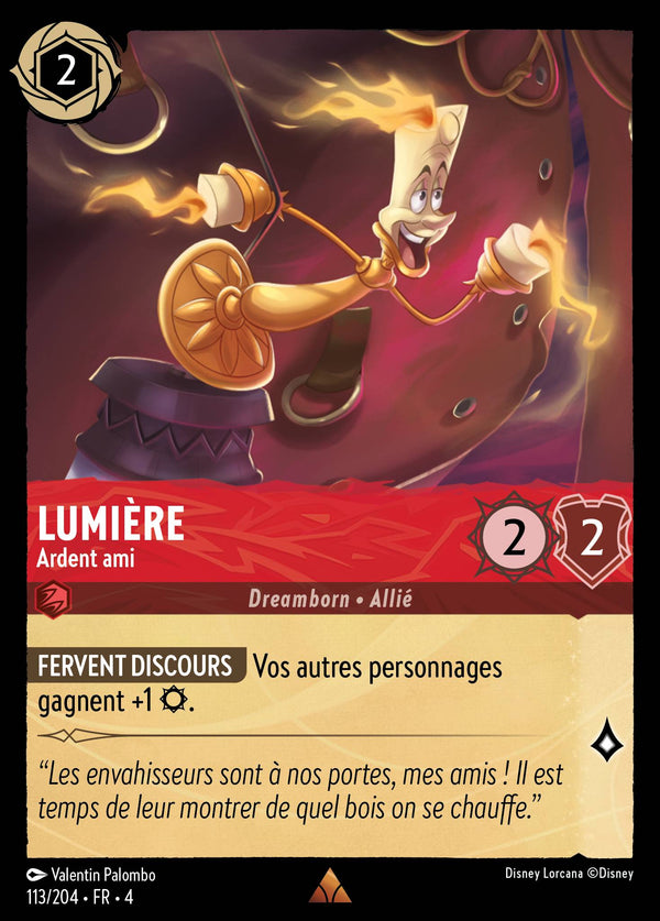 Lumière - Ardent ami — Carte Disney Lorcana 113 Le Retour d'Ursula