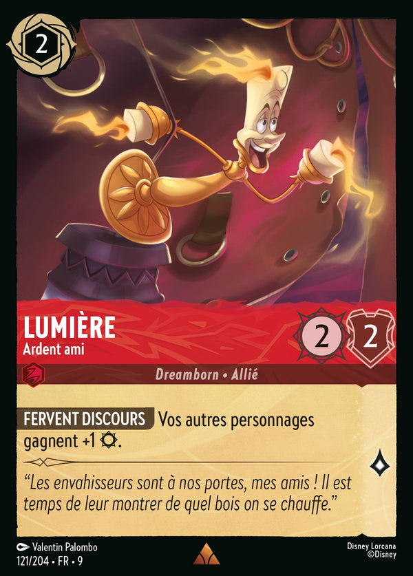 Lumière - Ardent ami — Carte Disney Lorcana 121 Fabuleux