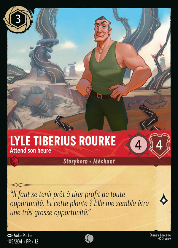 Lyle Tiberius Rourke - Attend son heure — Carte Disney Lorcana 105 Contrées Inconnues