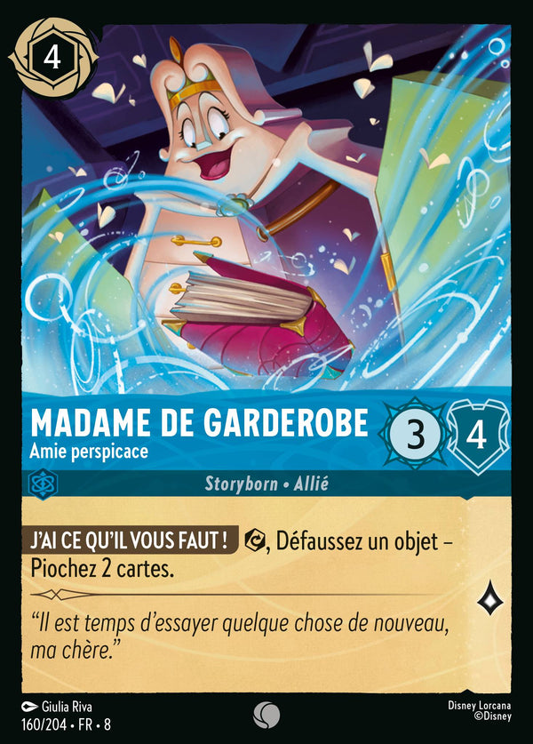 Madame De Garderobe - Amie perspicace — Carte Disney Lorcana 160 Le Règne de Jafar