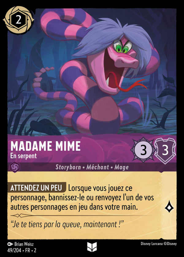 Madame Mime - En serpent — Carte Disney Lorcana 49 L'Ascension des Floodborn