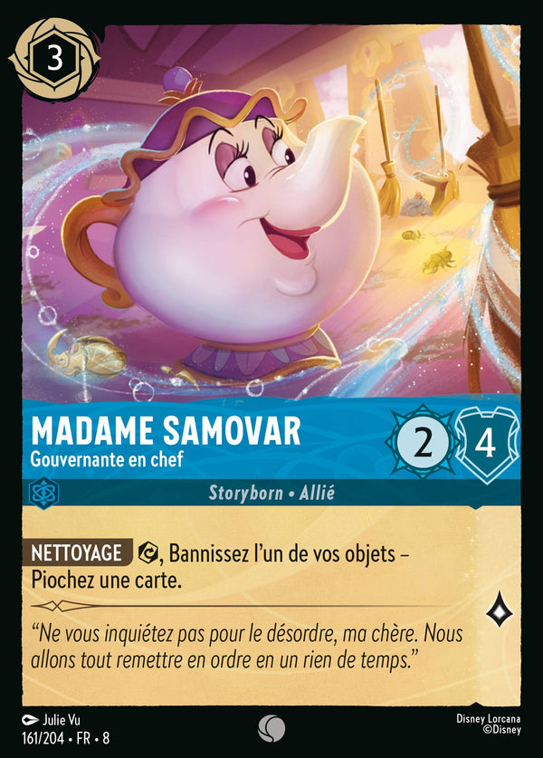 Madame Samovar - Gouvernante en chef — Carte Disney Lorcana 161 Le Règne de Jafar