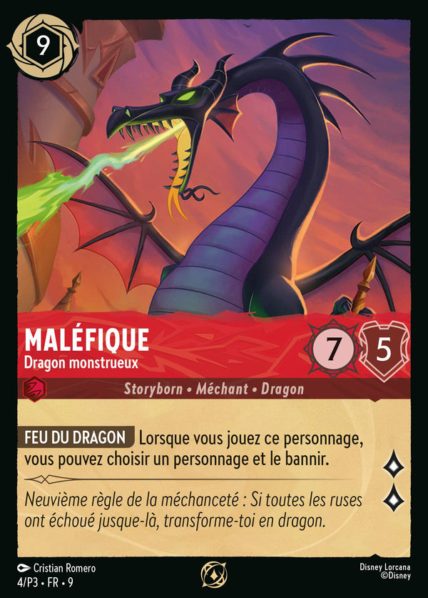 Maléfique - Dragon monstrueux — Carte Disney Lorcana 4 Fabuleux