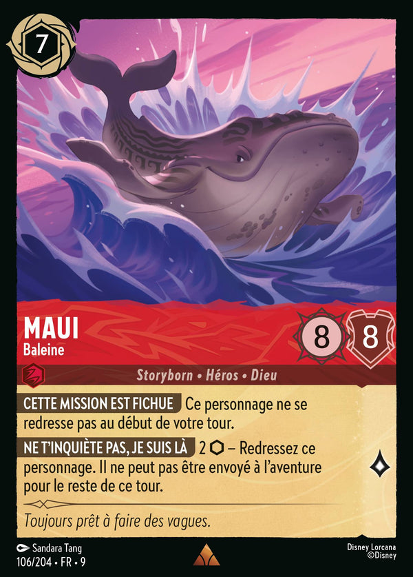 Maui - Baleine — Carte Disney Lorcana 106 Fabuleux