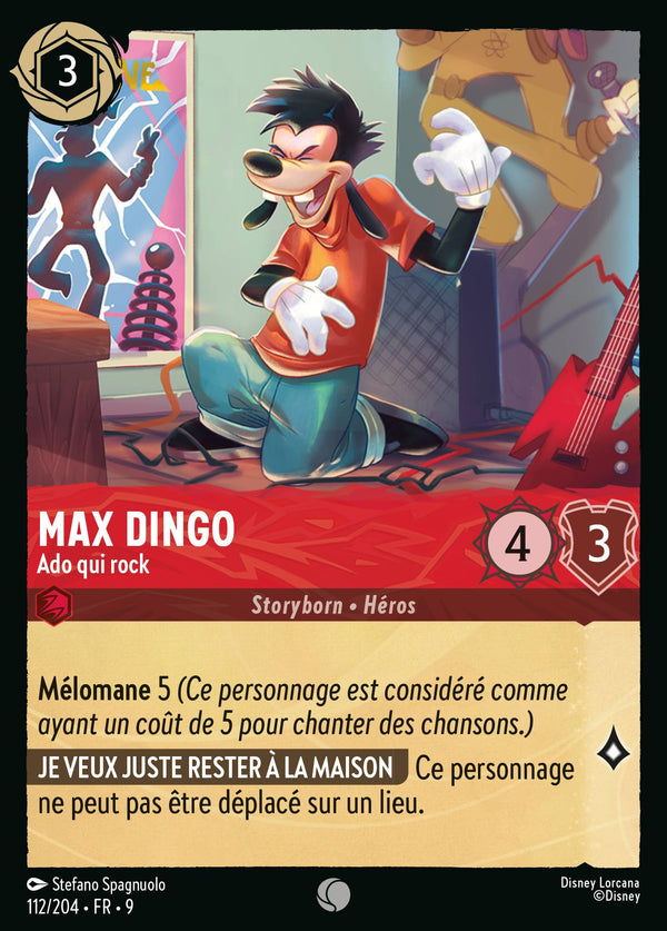 Max Dingo - Ado qui rock — Carte Disney Lorcana 112 Fabuleux