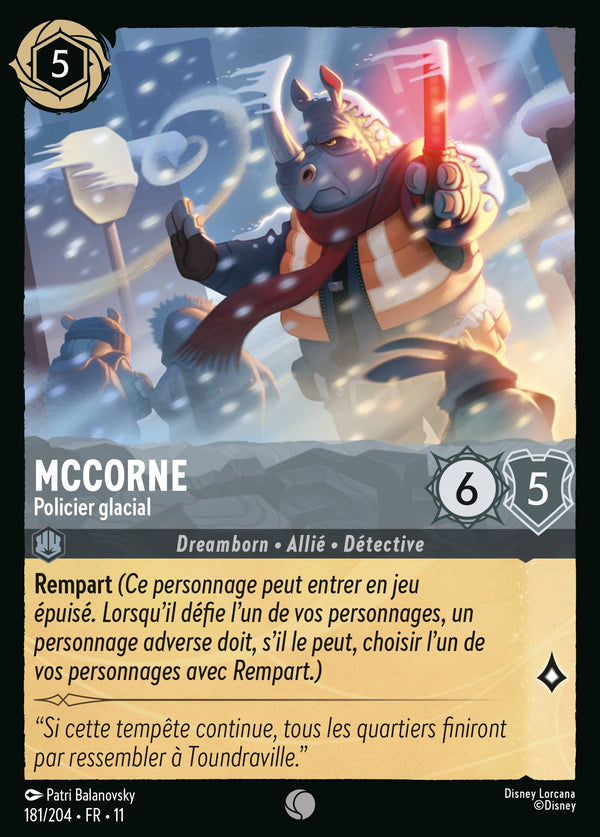 McCorne - Policier glacial — Carte Disney Lorcana 181 Givresort