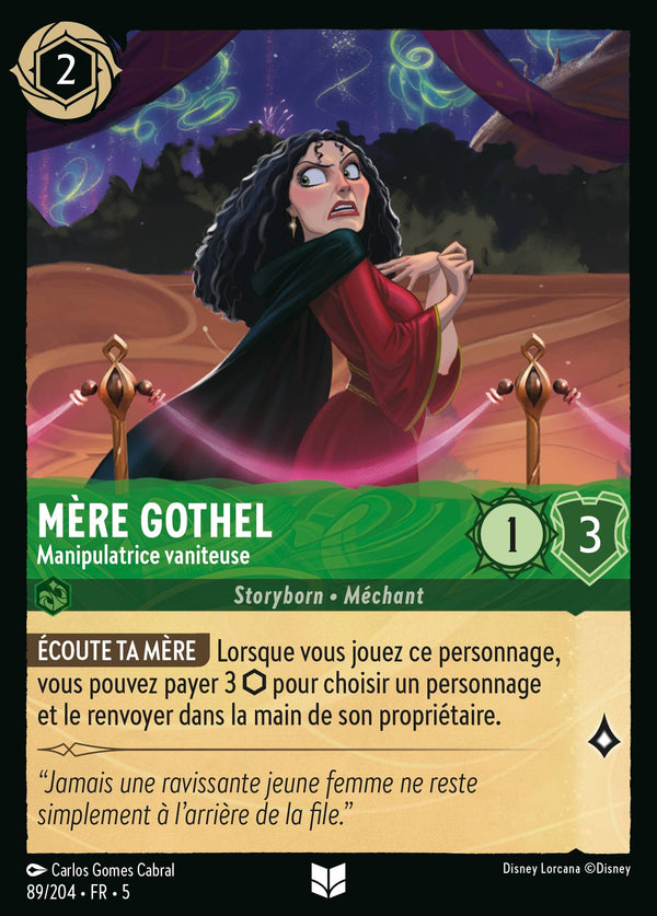 Mère Gothel - Manipulatrice vaniteuse — Carte Disney Lorcana 89 Ciel Scintillant