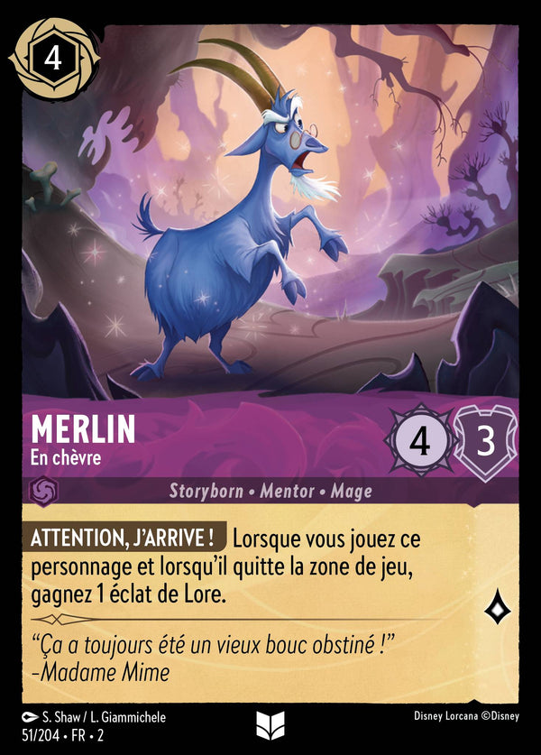 Merlin - En chèvre — Carte Disney Lorcana 51 L'Ascension des Floodborn