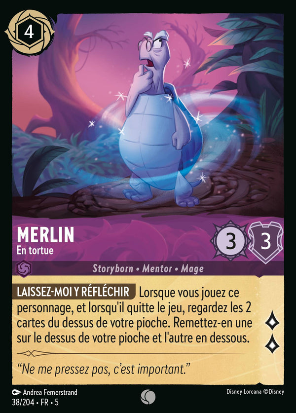 Merlin - En tortue — Carte Disney Lorcana 38 Ciel Scintillant