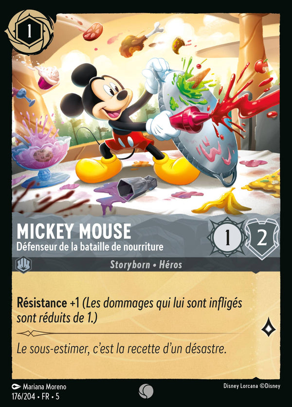 Mickey Mouse - Défenseur de la bataille de nourriture — Carte Disney Lorcana 176 Ciel Scintillant