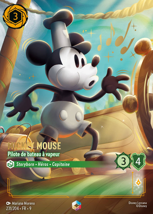 Mickey Mouse - Pilote de bateau à vapeur — Carte Disney Lorcana 231 Fabuleux
