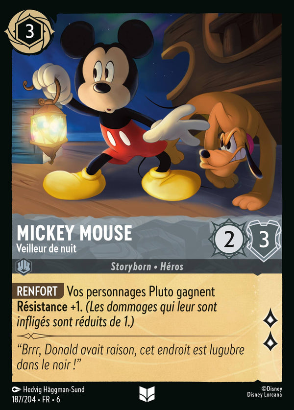 Mickey Mouse - Veilleur de nuit — Carte Disney Lorcana 187 La Mer Azurite
