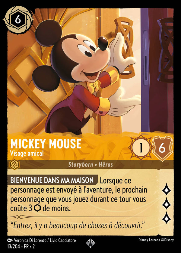 Mickey Mouse - Visage amical — Carte Disney Lorcana 13 L'Ascension des Floodborn