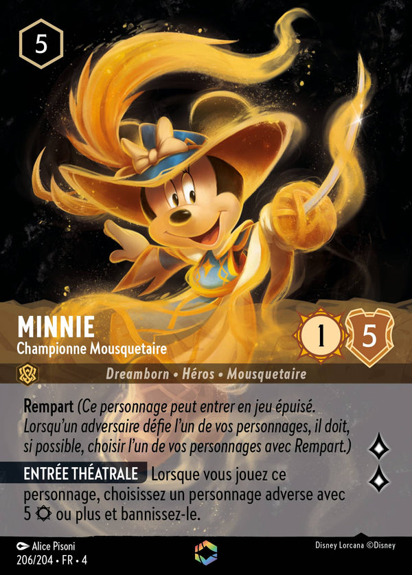 Minnie - Championne Mousquetaire — Carte Disney Lorcana 206 Le Retour d'Ursula
