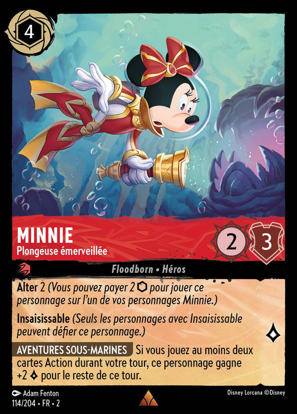 Minnie - Plongeuse émerveillée — Carte Disney Lorcana 114 L'Ascension des Floodborn