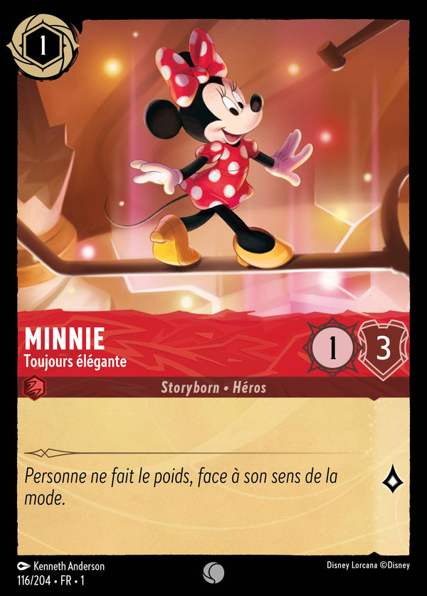 Minnie - Toujours élégante — Carte Disney Lorcana 116 Premier Chapitre