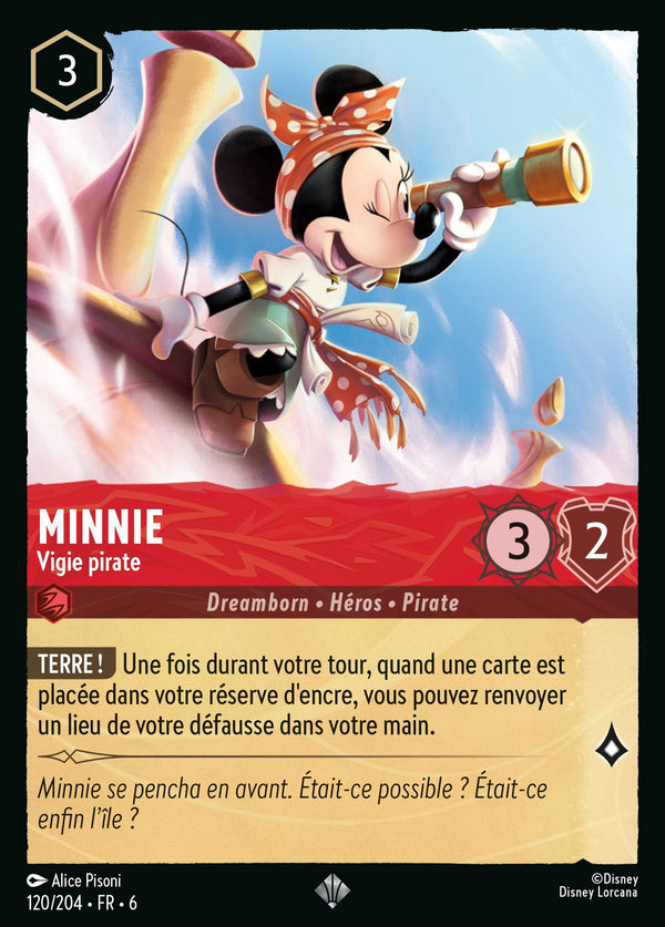 Minnie - Vigie pirate — Carte Disney Lorcana 120 La Mer Azurite