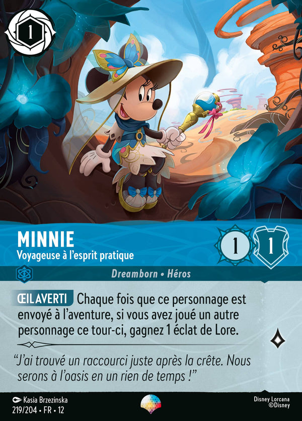 Minnie - Voyageuse à l'esprit pratique — Carte Disney Lorcana 219 Contrées Inconnues
