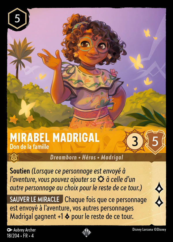 Mirabel Madrigal - Don de la famille — Carte Disney Lorcana 18 Le Retour d'Ursula