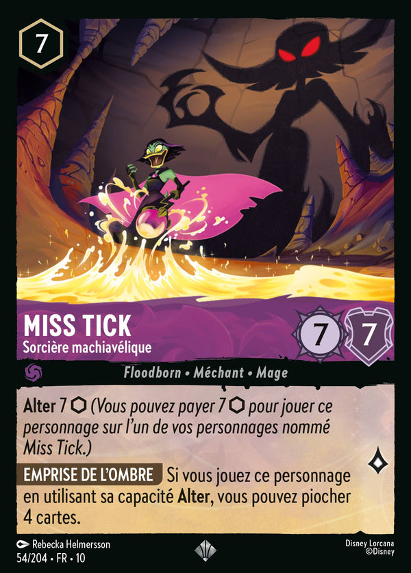 Miss Tick - Sorcière machiavélique — Carte Disney Lorcana 54 Lueurs dans les Profondeurs
